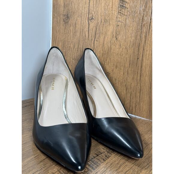 Coach Pumps Heels Womens 8.5B Black Leather Classic Career Basic - Picture 1 of 6